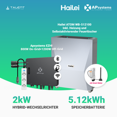 APsystems EZHI Balkonkraftwerk – Hybrid & Insel-System mit 5 kWh / 10 kWh Speicher + Wechselrichter, AC 2000W