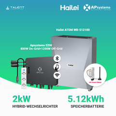 APsystems EZHI Balkonkraftwerk – Hybrid & Insel-System mit 5 kWh / 10 kWh Speicher + Wechselrichter, AC 2000W
