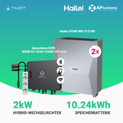 APsystems EZHI Balkonkraftwerk – Hybrid & Insel-System mit 5 kWh / 10 kWh Speicher + Wechselrichter, AC 2000W