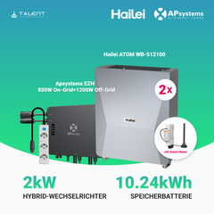 APsystems EZHI Balkonkraftwerk – Hybrid & Insel-System mit 5 kWh / 10 kWh Speicher + Wechselrichter, AC 2000W
