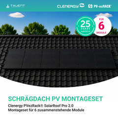 Clenergy PV-ezRack® SolarRoof Pro 2.0 Unterkonstruktion Schrägdach Set für 6 zusammenstehende Module in Schwarz ( neue ver. 2026 )
