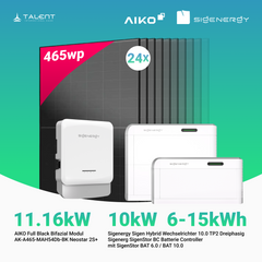 PV Komplettset 11.16 kWp - 24 × AIKO 465W Full Black & Sigenergy Sigen Hybrid Wechselrichter 10.0 TP2 10kW Dreiphasig mit Speicheroption