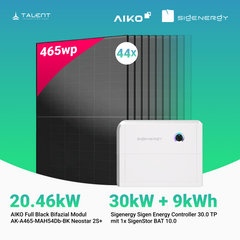 PV Komplettset 20.46 kWp - 44 × AIKO 465W Full Black & Sigenergy Sigen Energy Controller 30.0 TP 30kW mit Speicheroption