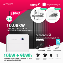 10.08 kWp Sigenergy Energy Controller 10kW mit SigenStor BAT 10.0 & 21x AIKO 480W Full Black, Clenergy Unterkonstruktion inkl. Montage