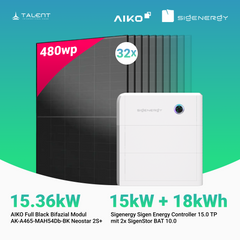 PV Komplettset 15.36 kWp - 32 × AIKO 480W Full Black & Sigenergy Sigen Energy Controller 15.0 TP 15kW mit Speicheroption
