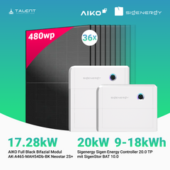 PV Komplettset 17.28 kWp - 36 × AIKO 480W Full Black & Sigenergy Sigen Energy Controller 20.0 TP 20kW mit Speicheroption