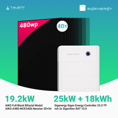 PV Komplettset 19.2 kWp - 40 × AIKO 480W Full Black & Sigenergy Sigen Energy Controller 25.0 TP 25kW mit Speicheroption
