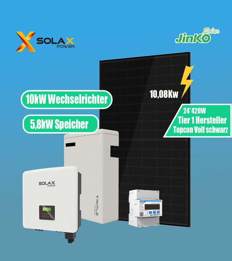 SolaX X3-HYBRID 10kw Wechselrichter+10,08kW Jinko Solarmodule+Solax 5,8Kw Speicher