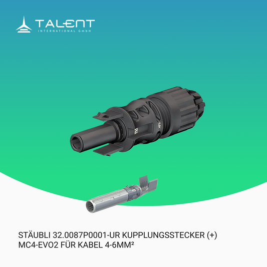 Stäubli 32.0087P0001-UR Kupplungsstecker (-) MC4-EVO2 für Kabel 4-6mm²