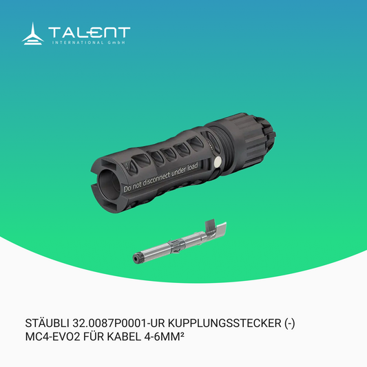 Stäubli 32.0087P0001-UR Kupplungsstecker (-) MC4-EVO2 für Kabel 4-6mm²