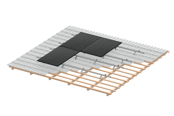 Clenergy PV-ezRack SolarRoof Pro 2.0 Unterkonstruktion Schrägdach für 2 Module in Schwarz