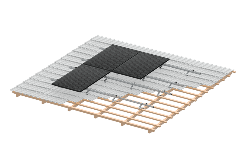 Clenergy PV-ezRack SolarRoof Pro 2.0 Unterkonstruktion Schrägdach für 2x Module