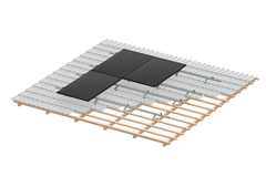 Clenergy PV-ezRack SolarRoof Pro 2.0 Unterkonstruktion Schrägdach Set für 2 getrenntstehende Module in Silber oder Schwarz