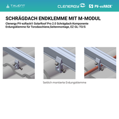 Clenergy PV-ezRack® SolarRoof Pro 2.0 Unterkonstruktion Schrägdach Komponenten - Erdungsklemme für Toroschiene, Seitenmontage EZ-GL-TO/S