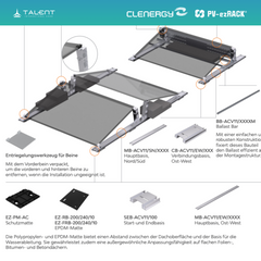 Clenergy PVezRack® Ascent 1.1 Unterkonstruktion Flachdach Komponenten  - Schutzmatte EZ-PM-AC