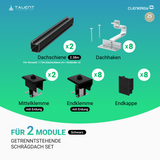 Clenergy Unterkonstruktion Schrägdach Set | 2 getrennt stehende Module | in Silber oder Schwarz