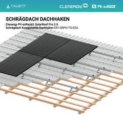 Clenergy PV-ezRack® SolarRoof Pro 2.0 Unterkonstruktion Schrägdach Komponenten - Dachhaken 34-56mm ER-I-SRPII/TO/02A
