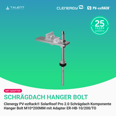 Clenergy PV-ezRack® SolarRoof Pro 2.0 Unterkonstruktion Schrägdach Komponente - Hanger Bolt M10*200MM mit Adapter ER-HB-10/200/TO