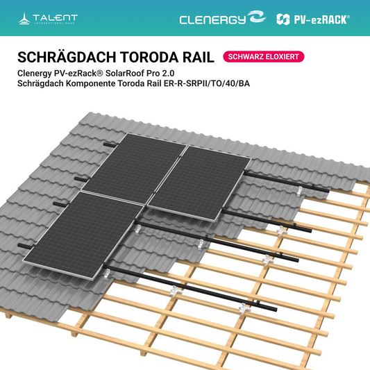 Clenergy PV-ezRack® SolarRoof Pro 2.0 Unterkonstruktion Schrägdach Komponente - Toroda Rail ER-R-SRPII/TO/40/BA Dachschiene 40*2380mm