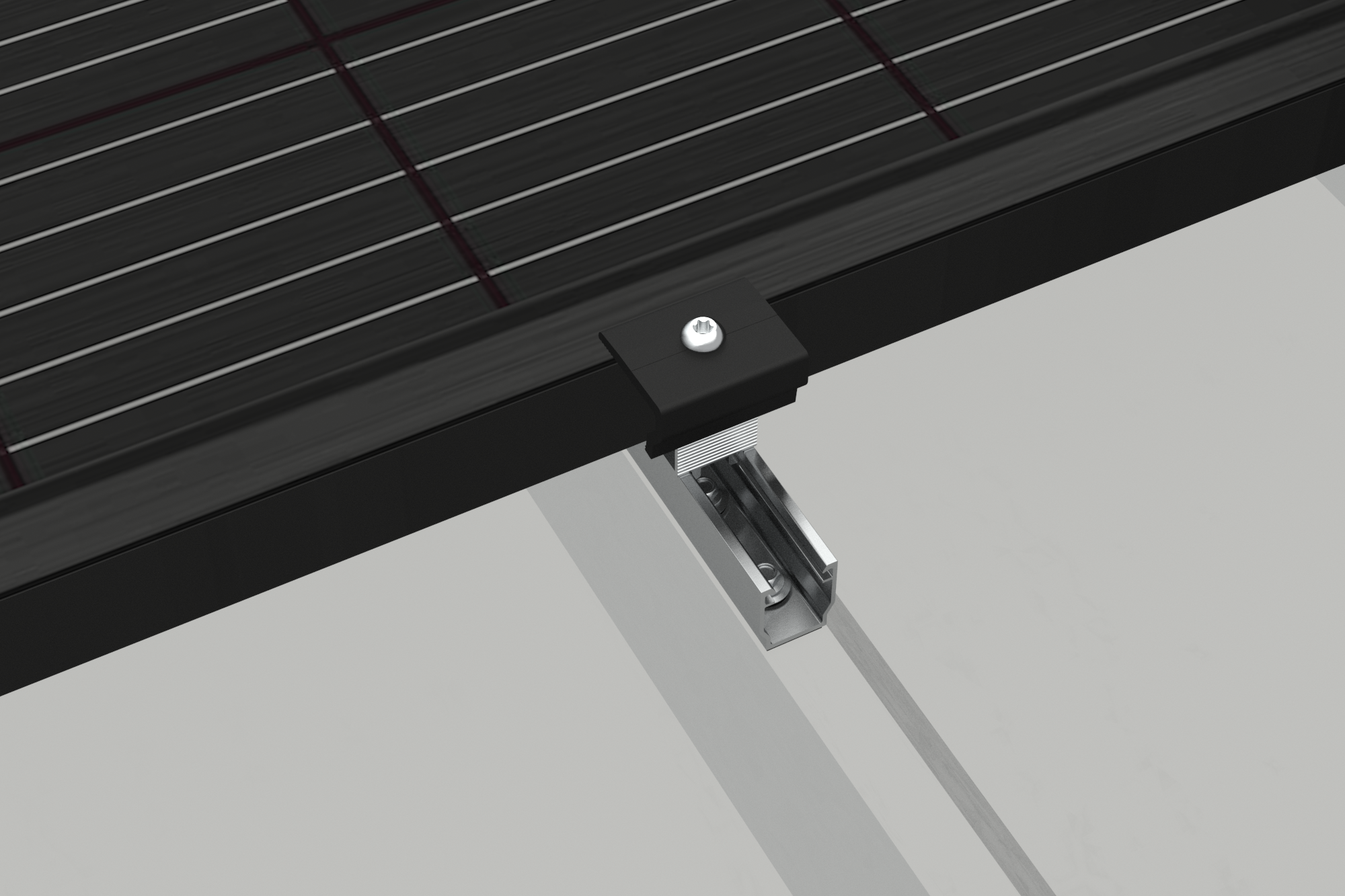 Clenergy PV-ezRack Unterkonstruktion Schrägdach Komponenten - Endklemme 28-46 mm, lange 50mm, in Schwarz oder Silber